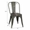 4 Pieces Metal Dining Chairs Stackable Wood Seat Industrial Kitchen Cafe